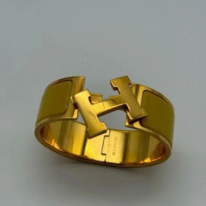 HERMES Click H Bracelet Yellow Gold with Yellow Enamel